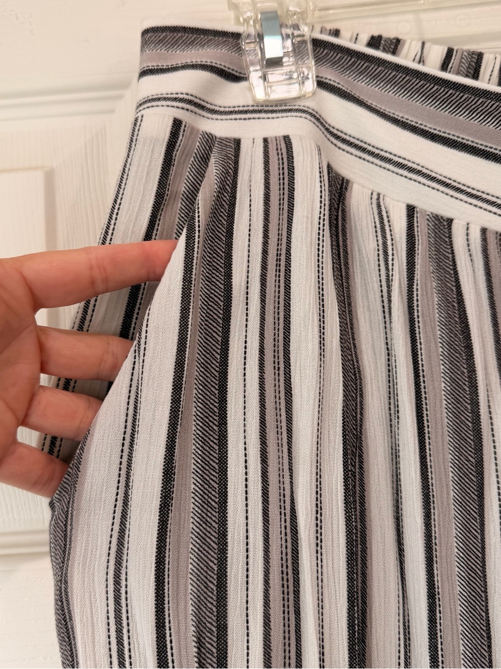 croft & barrow Black, White & Gray Wide-Leg Pants